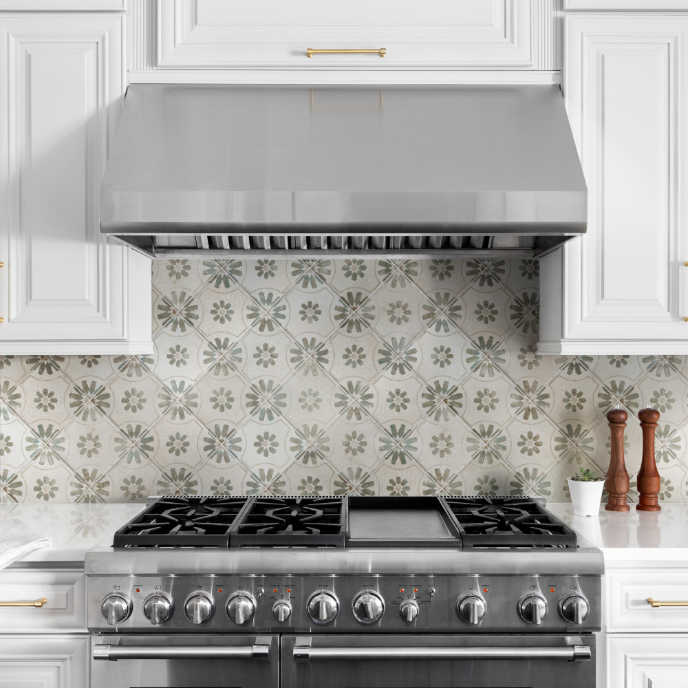 Kings Blume Sage 17-5/8 in. x 17-5/8 in. Ceramic Floor and Wall Tile