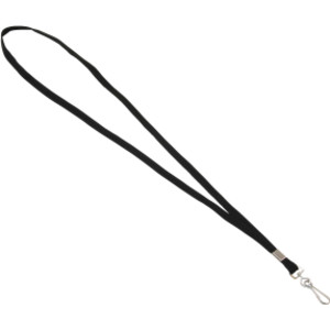 Deluxe Lanyard with J-Hook, Black, Box of 100