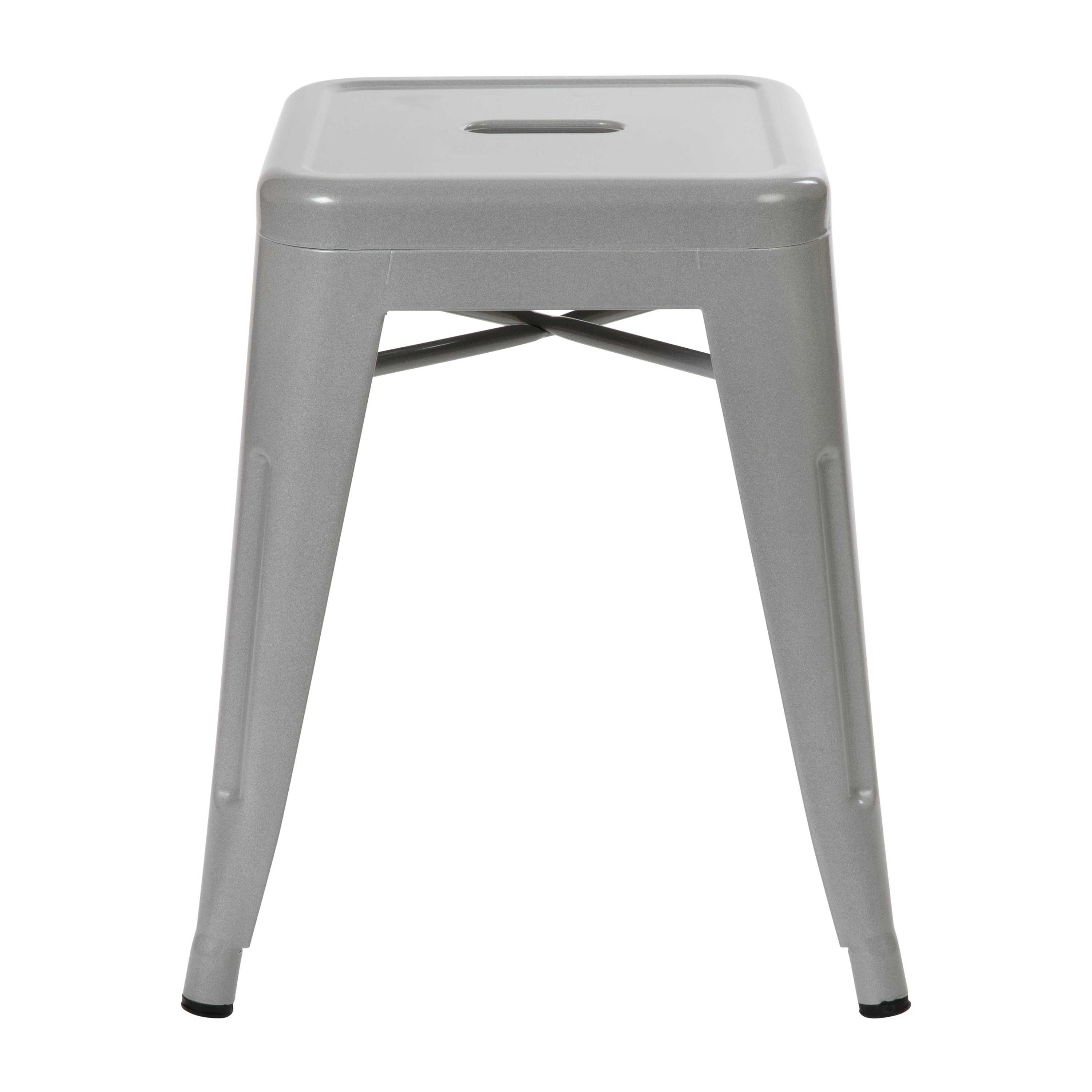 18" Table Height Stool, Stackable Backless Metal Indoor Dining Stool, Commerc... - Picture 52 of 114