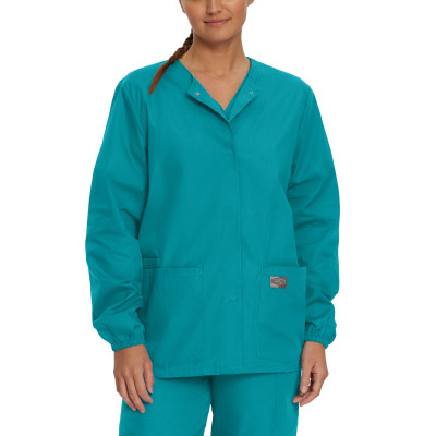 Landau Scrub Zone 75221 Snap Front Ladies Warm-Up Scrub Jacket-Landau