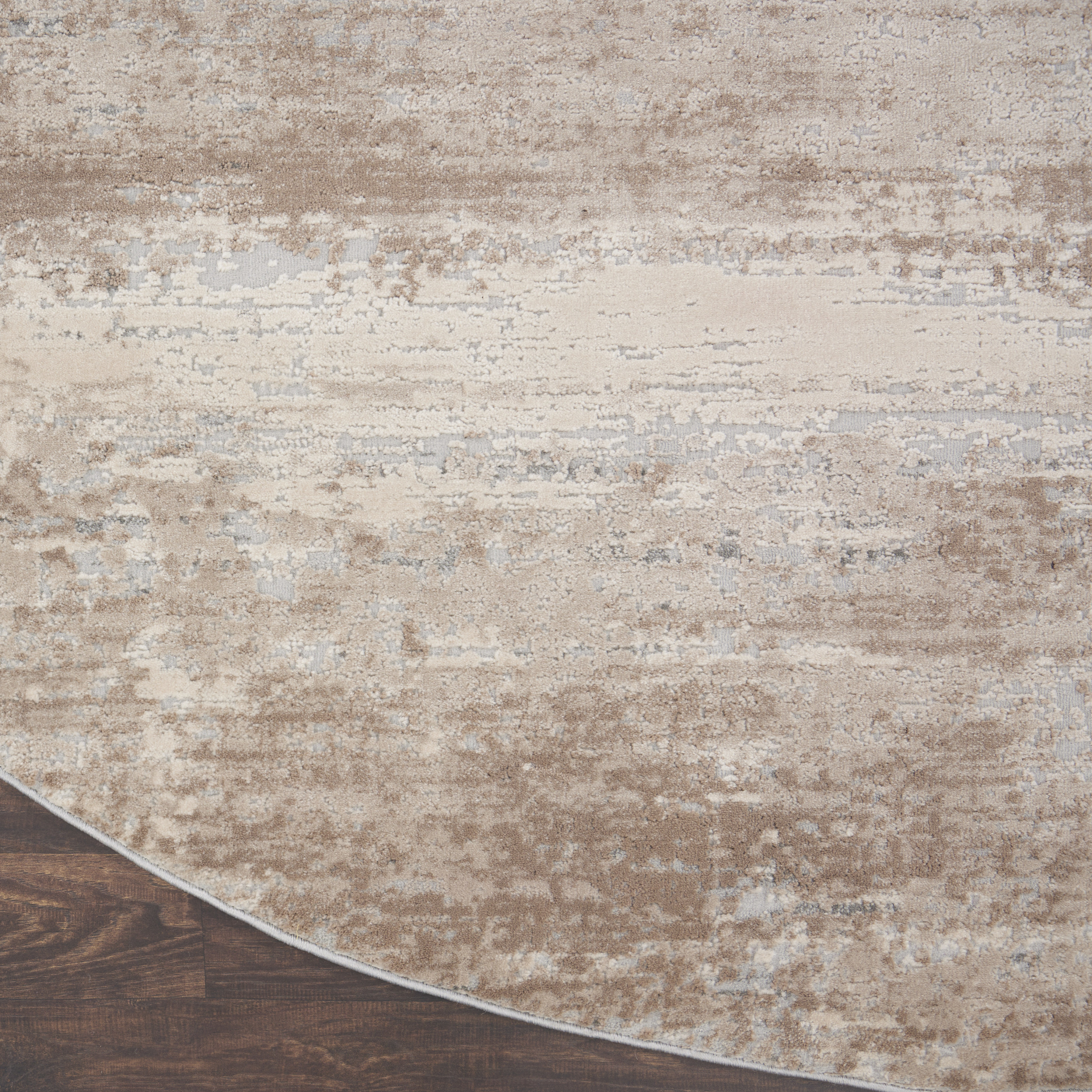 Nourison Rustic Textures 7’10” x Round Beige Modern Indoor Rug