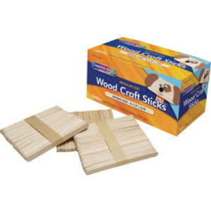 Regular Craft Sticks, Natural, 4-1/2" x 3/8", 1000 Pieces