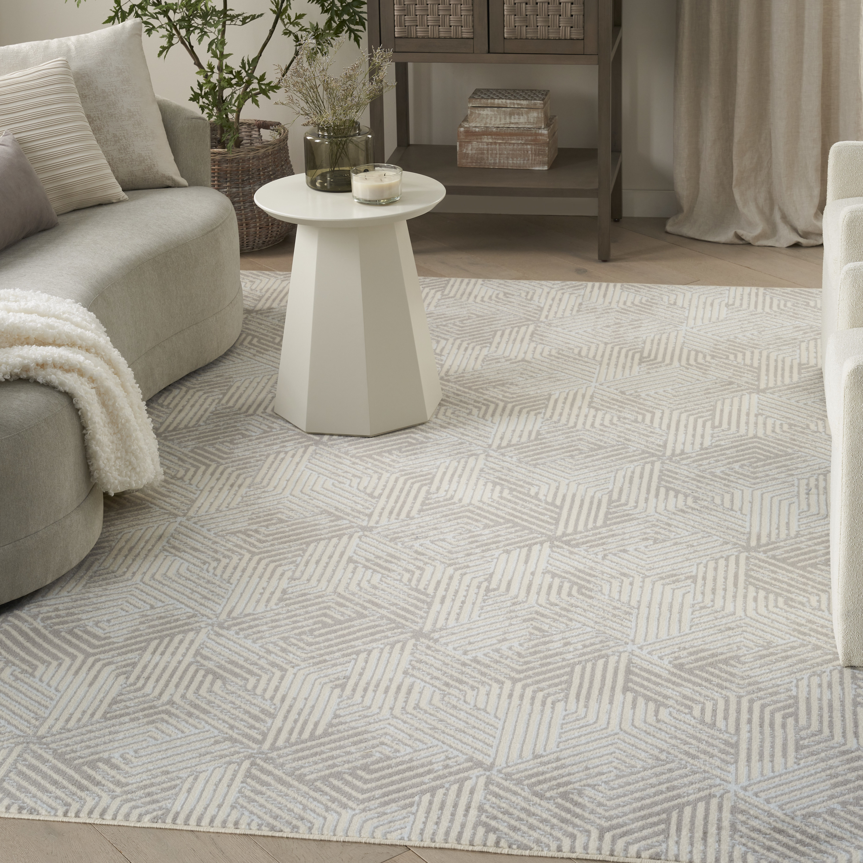 Nourison Grafix 7'10" x 9'10" Grey Modern Indoor Rug
