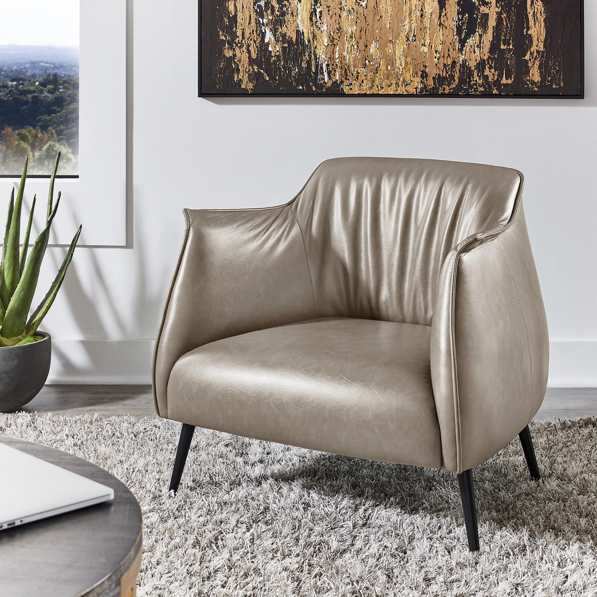 Leather Gel Accent Chair