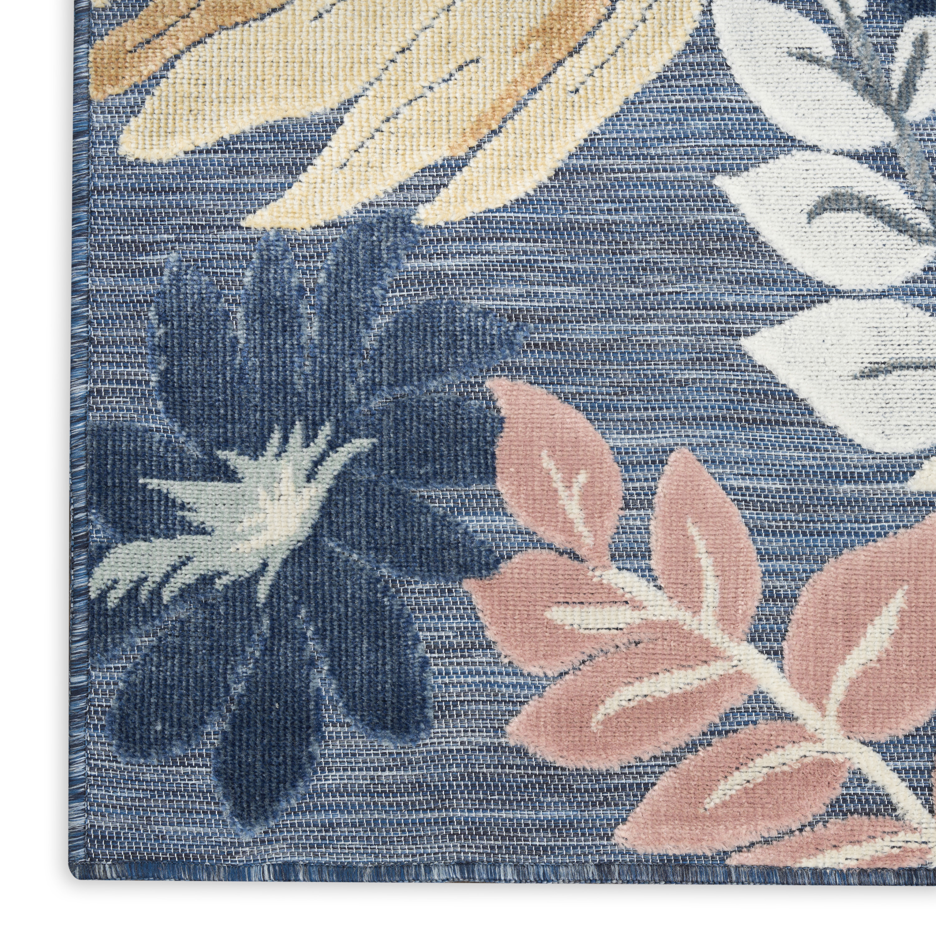 Nourison Suncoast 2' x 6' Denim Multicolor Tropical Rug