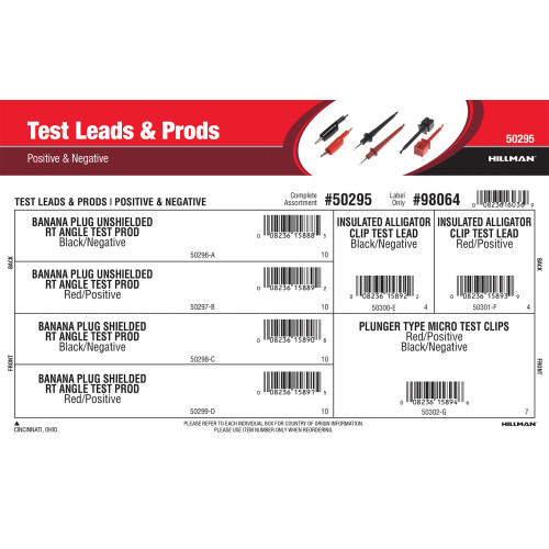 Positive & Negative Test Leads & Prods Assortment