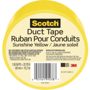 Duct Tape for Artists, 1.88 in x 20 yd (48 mm x 18.2 m), Sunshine Yellow