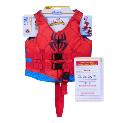 SwimWays Spider-Man Life Jacket, US Coast Guard Approved Life Vest, Kids Swim Vest and Swimming Aid, Life Jackets for Kids 33-55 lbs