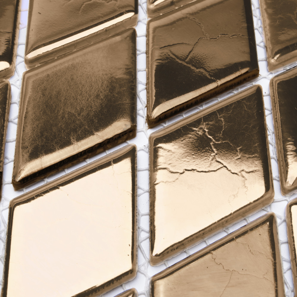 Hudson Kite Gold 10-1/8 in. x 11-3/4 in. Porcelain Mosaic Tile