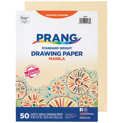 Prang (Formerly Art Street) Drawing Paper, Manila, Standard Weight, 9" x 12", 50 Sheets