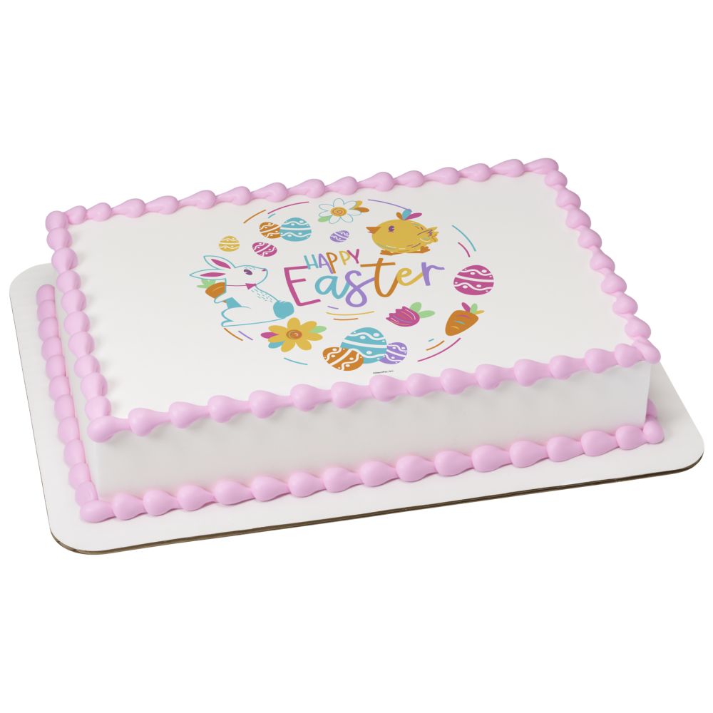 Image Cake Happy Easter Chick & Bunny
