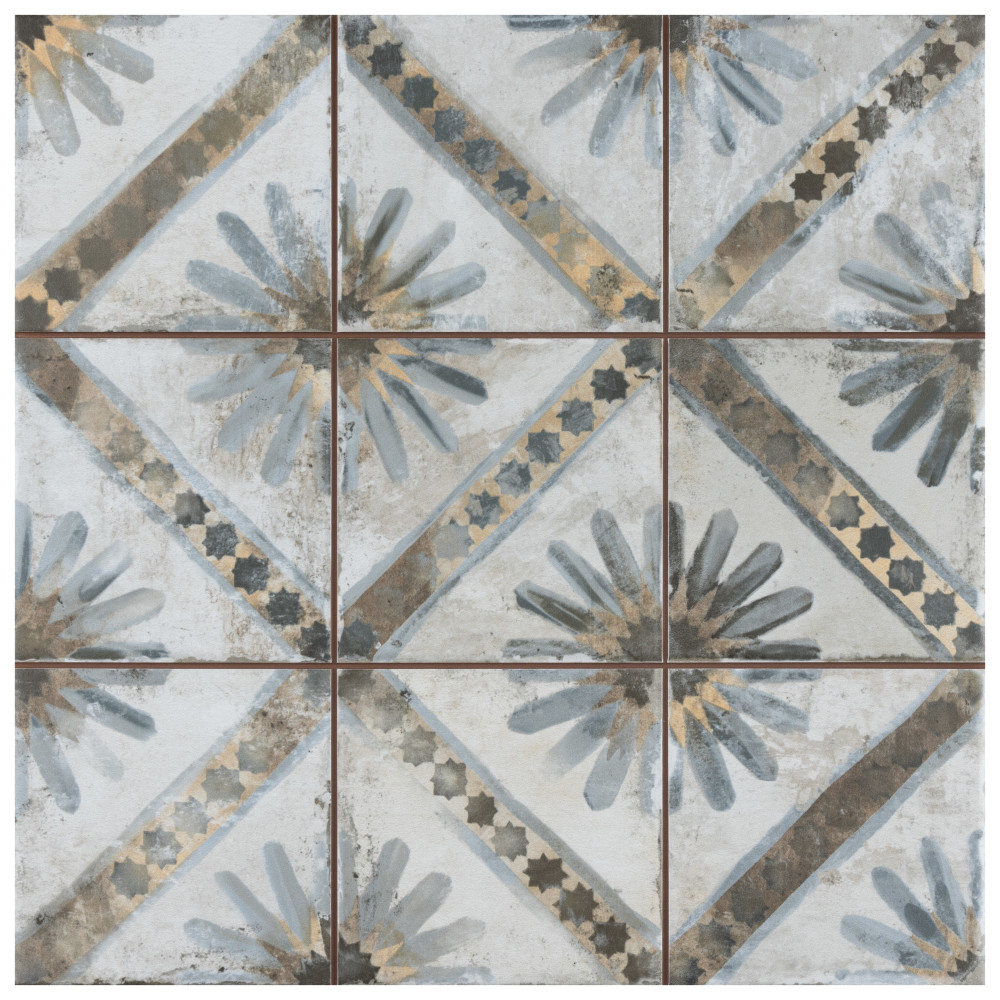 Harmonia Kings Marrakech Blue 13 in. x 13 in. Ceramic Floor and Wall Tile