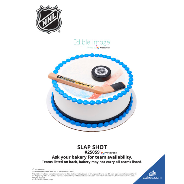 NHL® Slap Shot The Magic of Cakes® PhotoCake® Enhanced Round Background Page