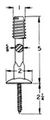 Transformer Lead Pin Nylon Alloy (Thread) Steel (Pin) 1 (Thread Pin Hole) in. Dia 1/2 (Shank) in. Dia