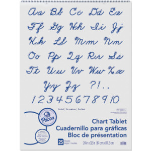 Chart Tablet, Cursive Cover, Unruled 24" x 32", 25 Sheets