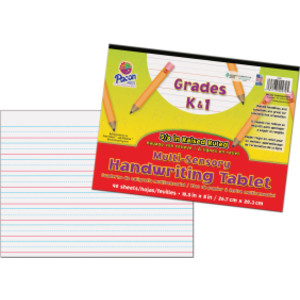 Multi-Sensory Raised Ruled Tablet, Tape Bound, 5/8" x 5/16" x 5/16" Ruled Long, 10-1/2" x 8", 40 Sheets