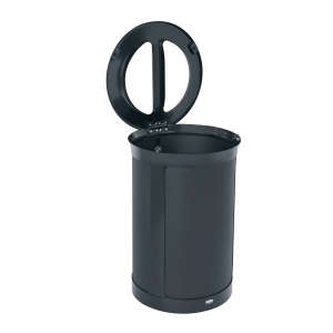 Rubbermaid Commercial, Enhance, Dual Stream, 23 gal, Metal, Black, Round, Receptacle