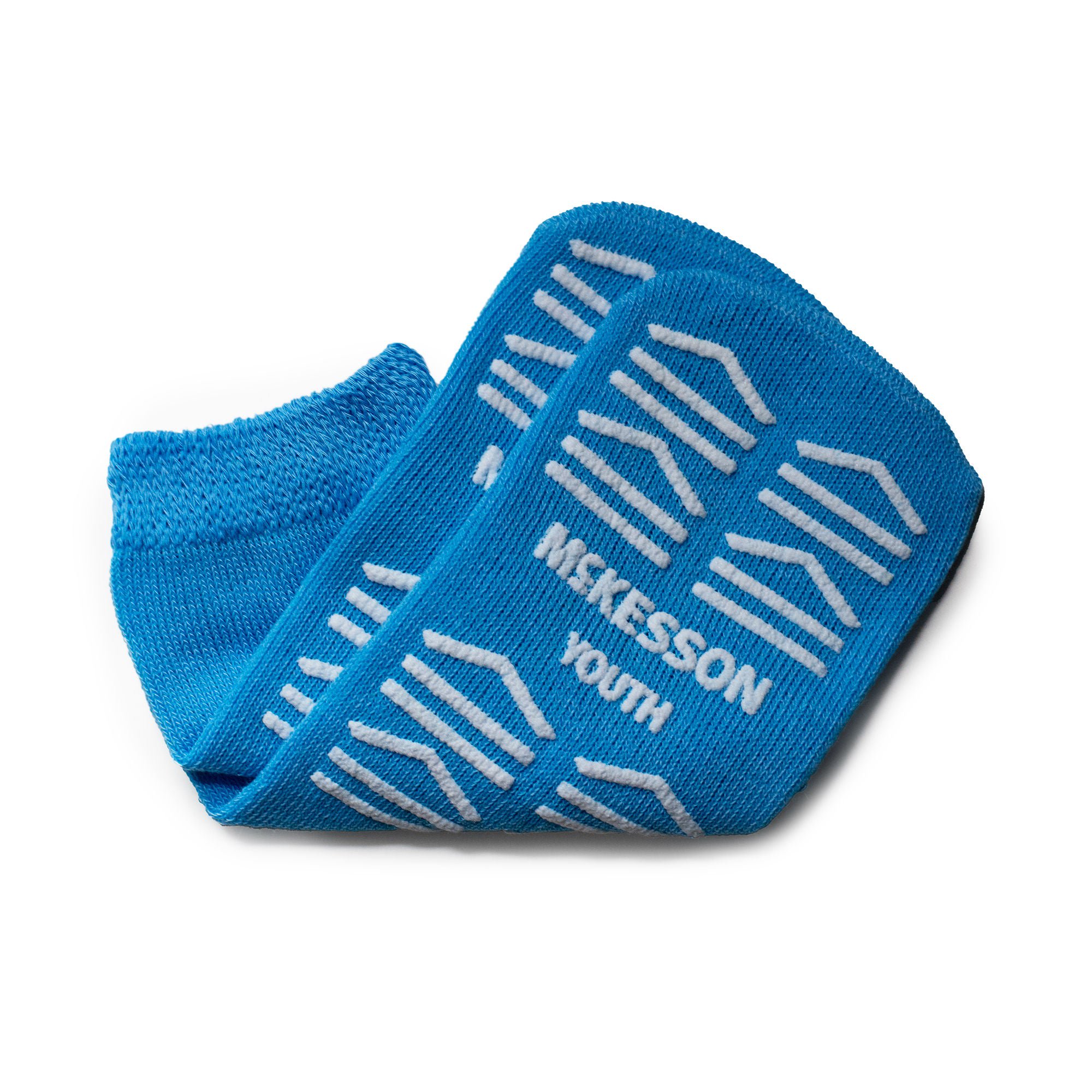 McKesson Slipper Socks, Double Tread, Youth Size, Light Blue