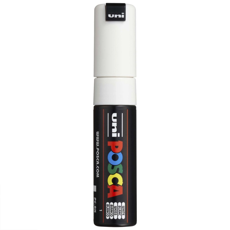 PC-8K Paint Markers, Broad Chisel Tip (8 mm), White
