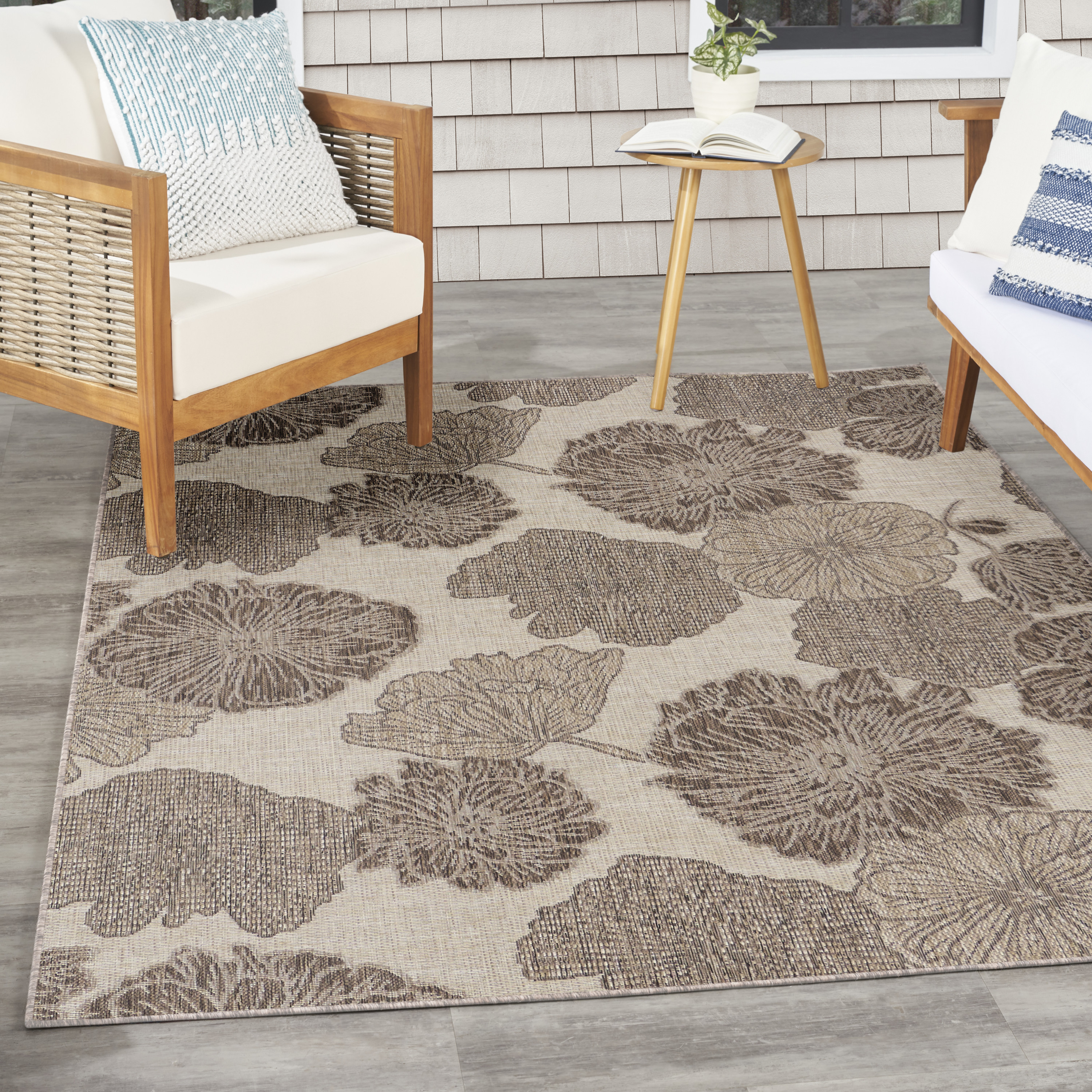 Nourison Garden Oasis 6' x 9' Natural Tropical Rug