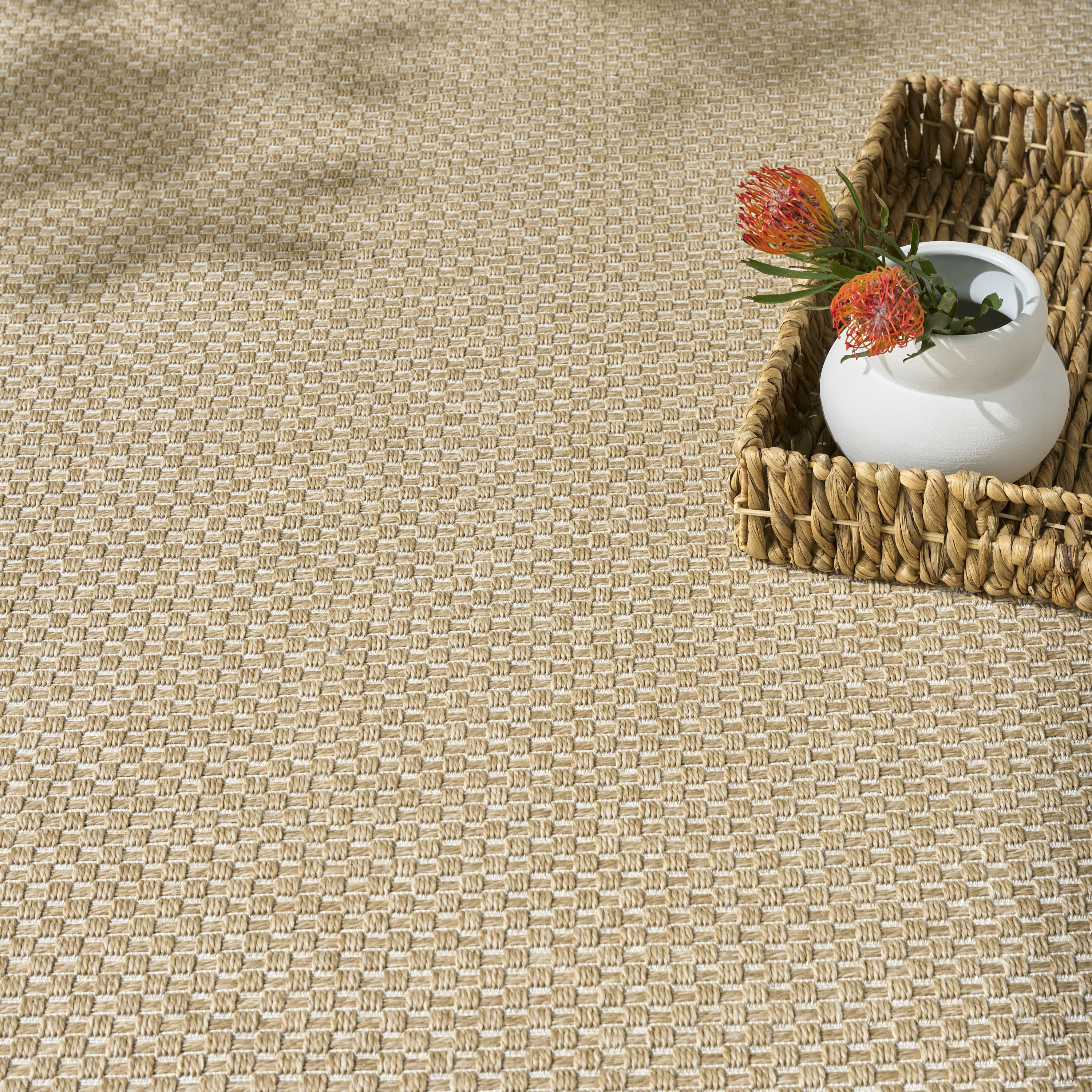 Nourison Tulum 4' x 6' Taupe Outdoor Rug