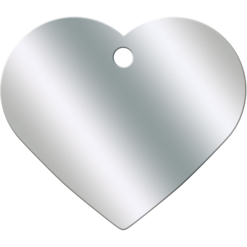 Chrome Large Heart QuickTag Plain/Solid Decorative Engraving Custom Solutions Hillman