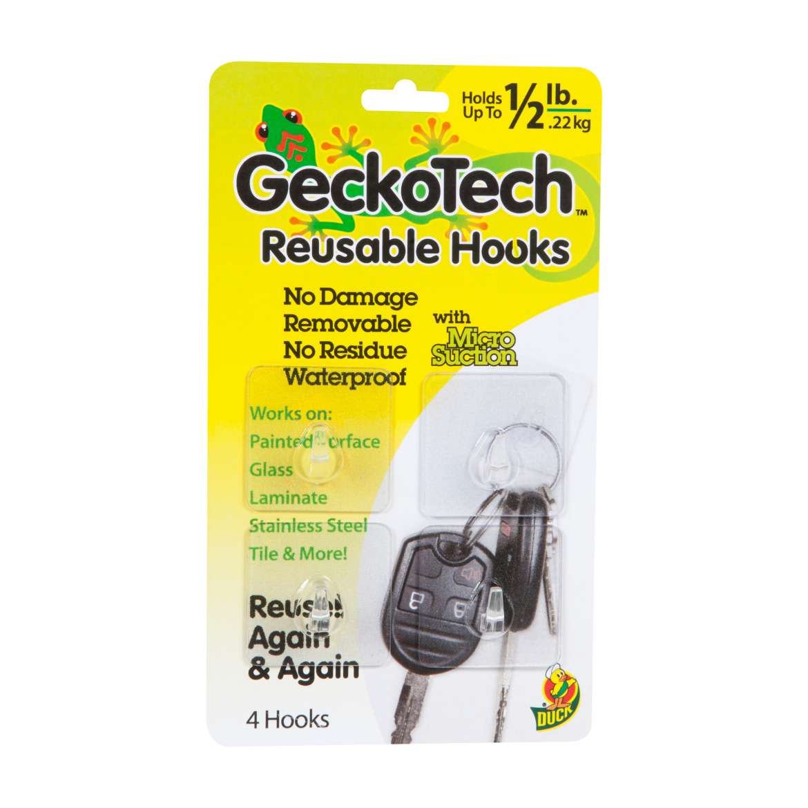 GeckoTech™ Removable Hook - Clear, 4 pk, Holds up to .5 lb. Image
