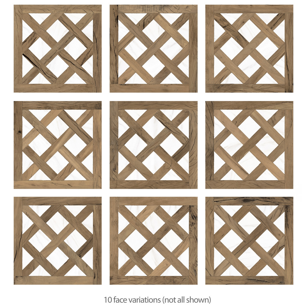 Kings Forest Lattice Calcatta Mix 17-5/8 in. x 17-5/8 in. Ceramic Floor and Wall Tile
