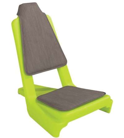 Comfort Adult Deckchair Recliner, Green Chair/Grey Cushion