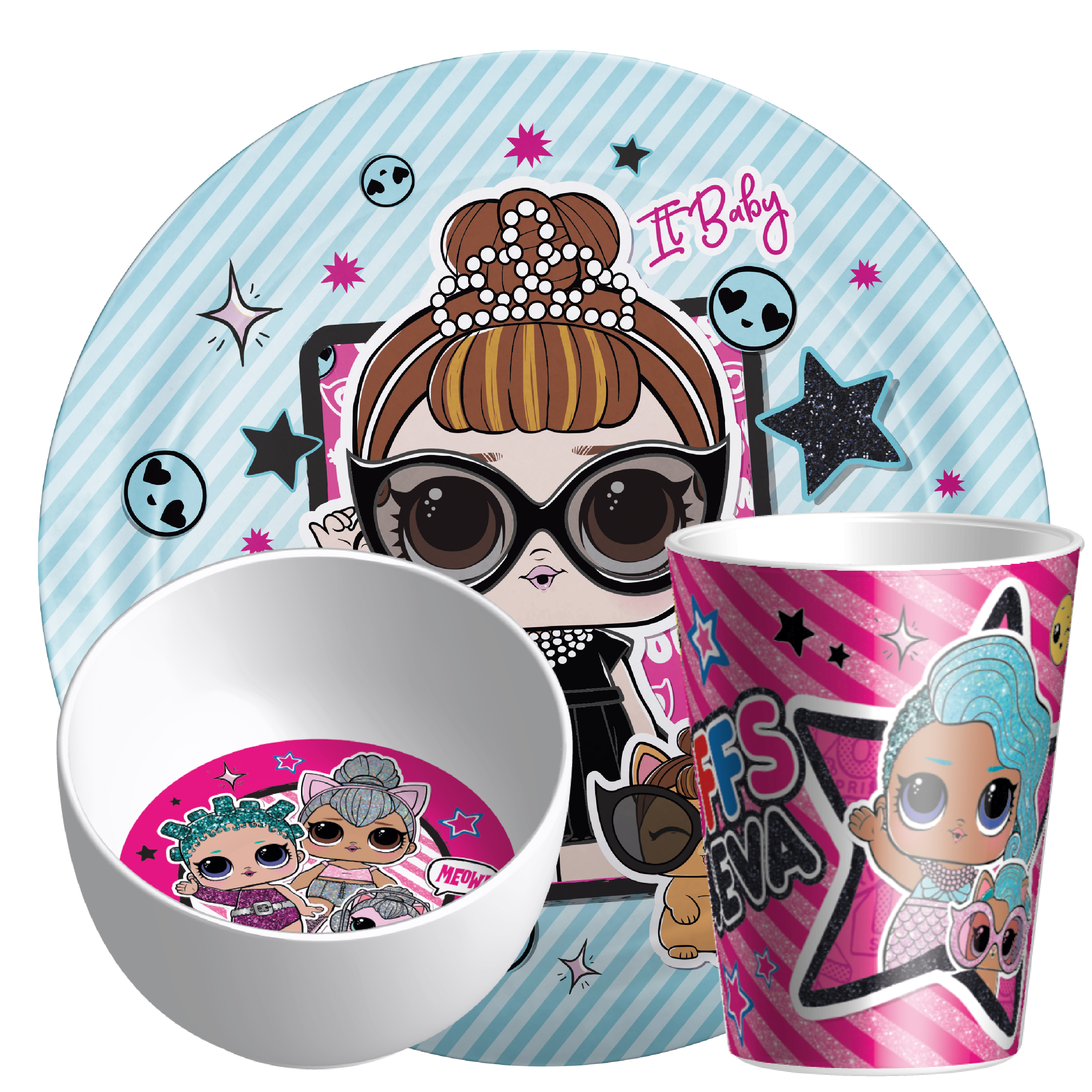 LOL Surprise Kid’s Dinnerware Set, Glitter Babies, 3-piece set slideshow image 1 LOL Surprise Kid’s Dinnerware Set, Glitter Babies, 3-piece set slideshow image 1