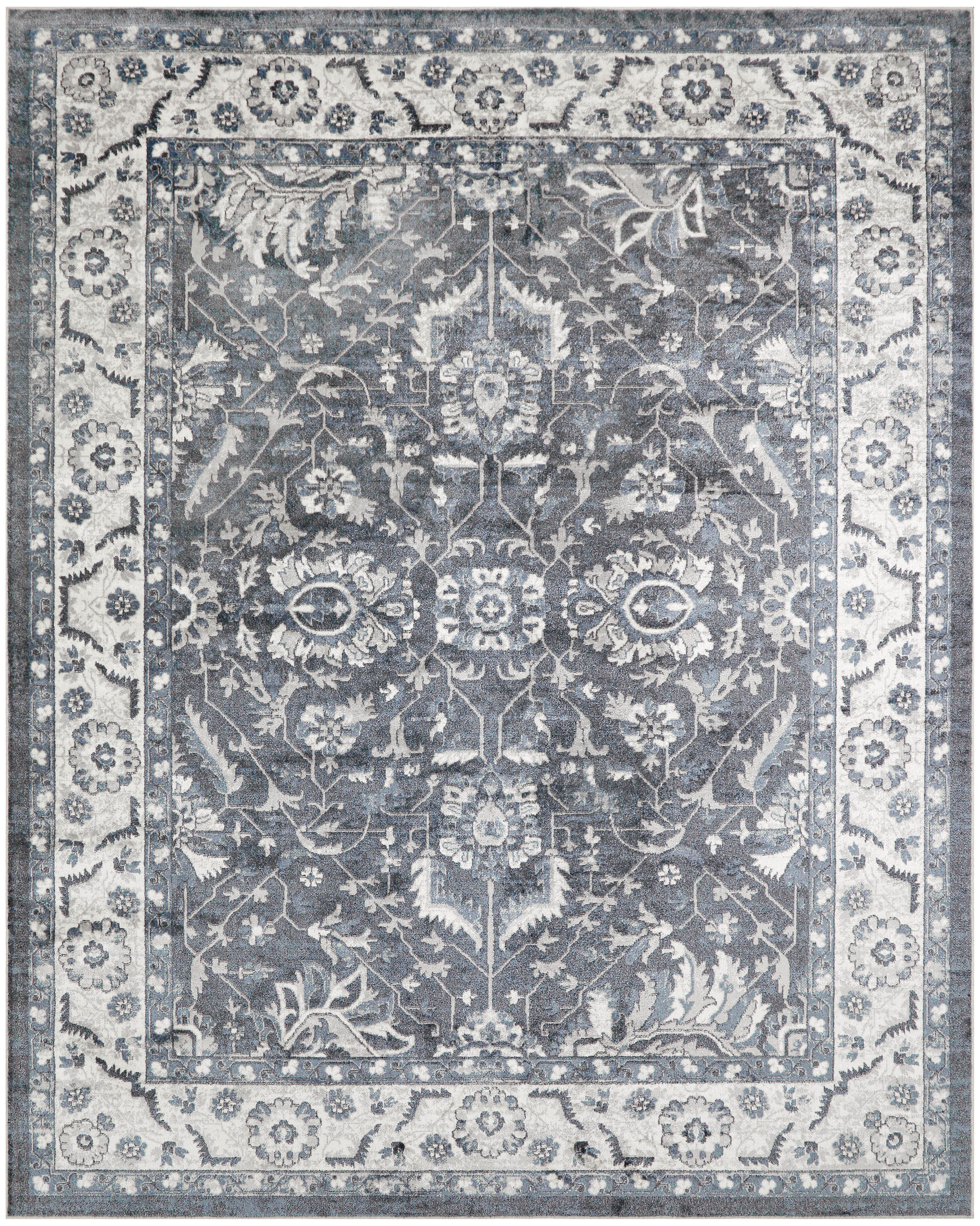 Nourison Astra Machine Washable 9' x 12' Slate Vintage Indoor Rug