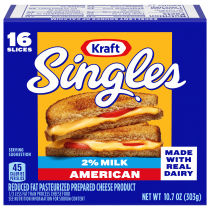Kraft Singles 2% Milk American Cheese Slices 10.7 oz (16 slices)