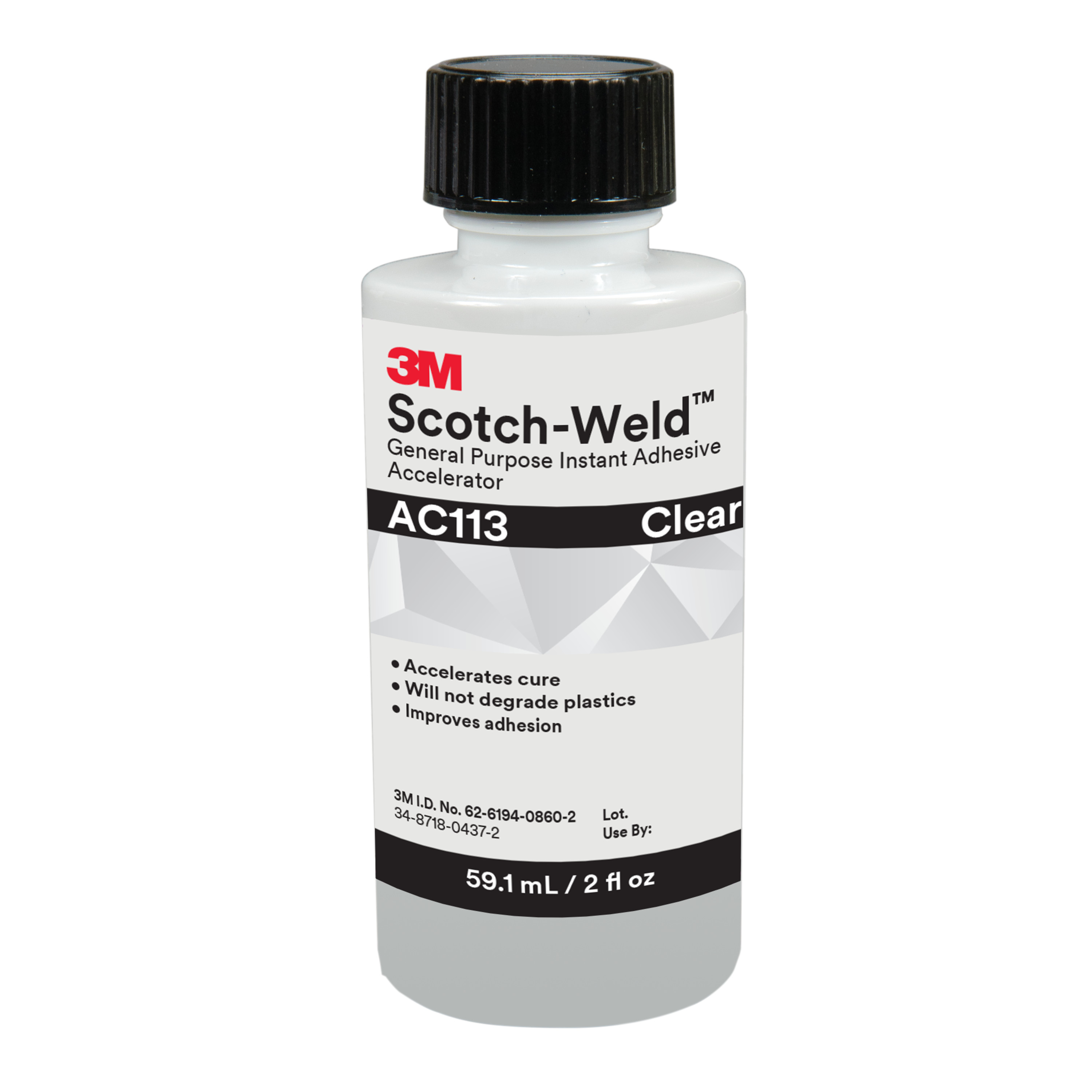 3M™ Scotch-Weld™ General Purpose Instant Adhesive Accelerator AC113,
Clear/Light Amber, 2 fl oz Bottle, 10/case