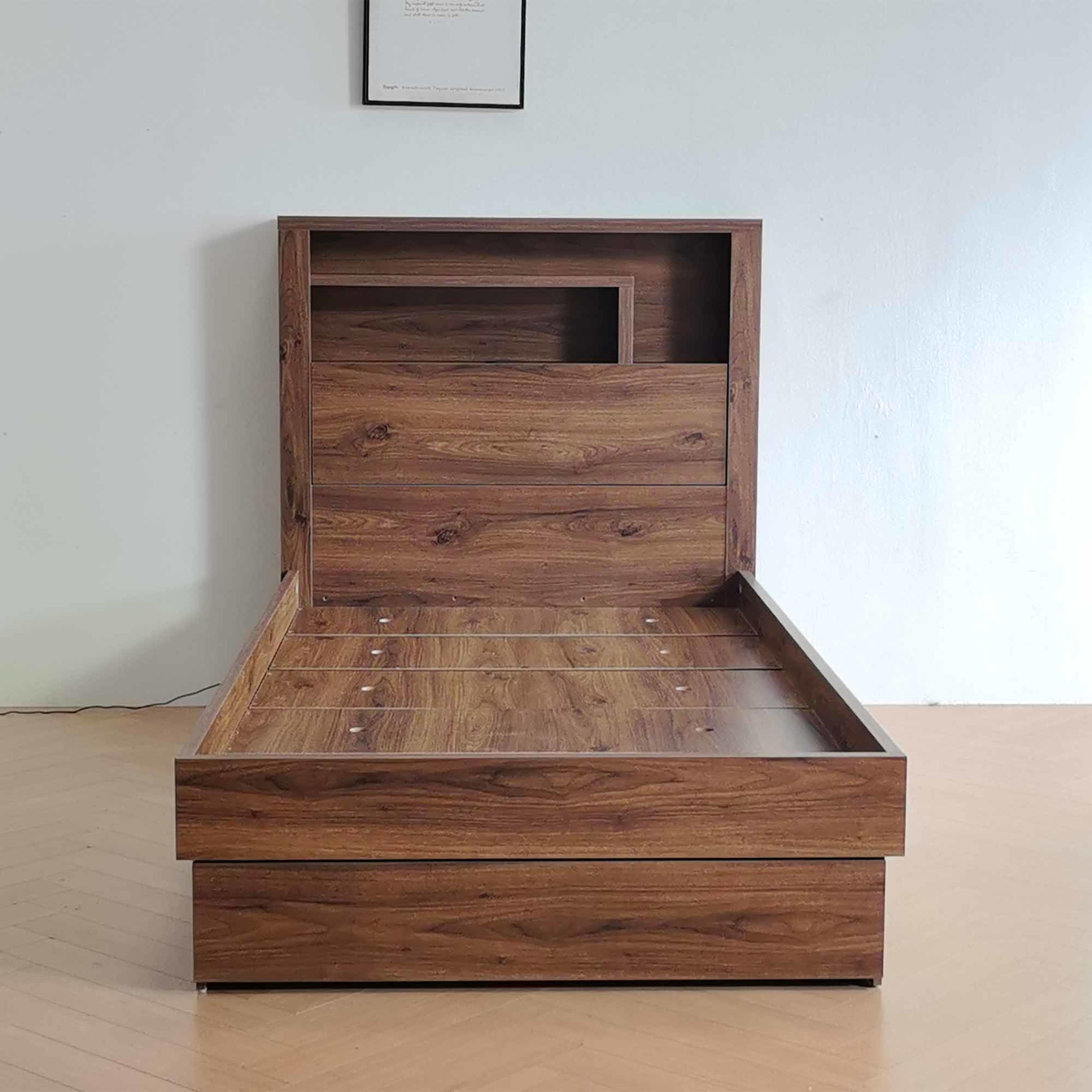 Product image of the  Bellevue Bed Frame, 3 Drawer Base, Rustic Walnut from Forty Winks
