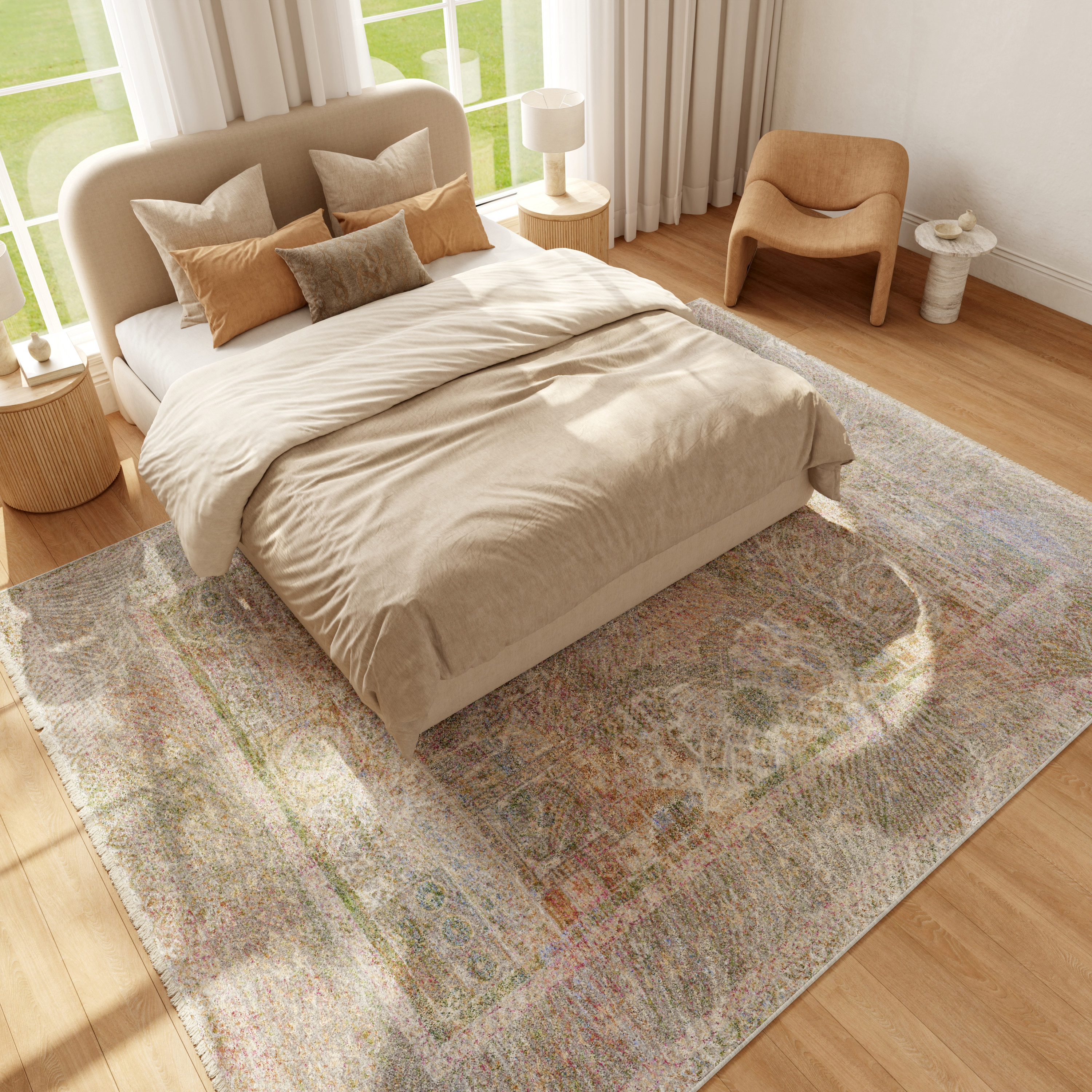 Nourison Vintage Harmony 7'10" x 9'10" Sage Multicolor Bohemian Indoor Rug