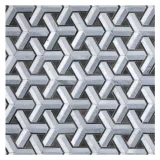 Pietra Visivo Collection Italian Carrara Polished, Bardiglio Light Polished, Bardiglio Imperiale Polished, And Basalto Polished 11×9 Triton Mosaic Polished