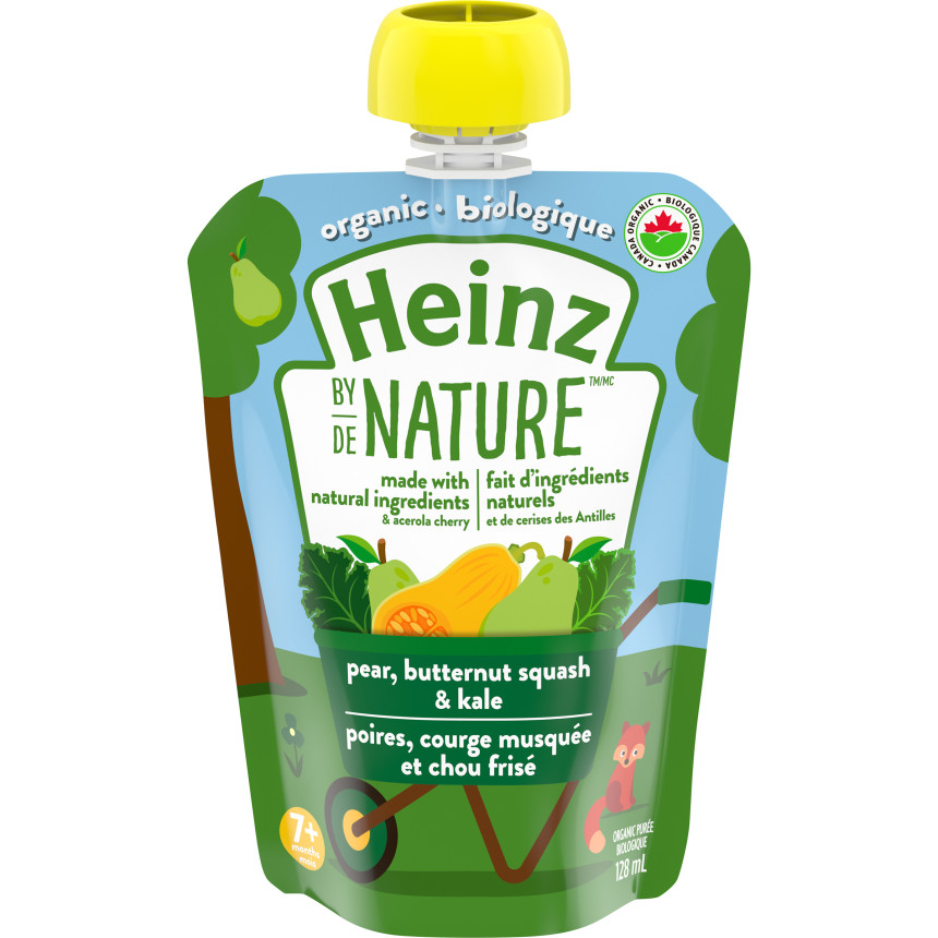 Heinz by Nature Organic Baby Food - Pear, Butternut Squash & Kale Purée title=