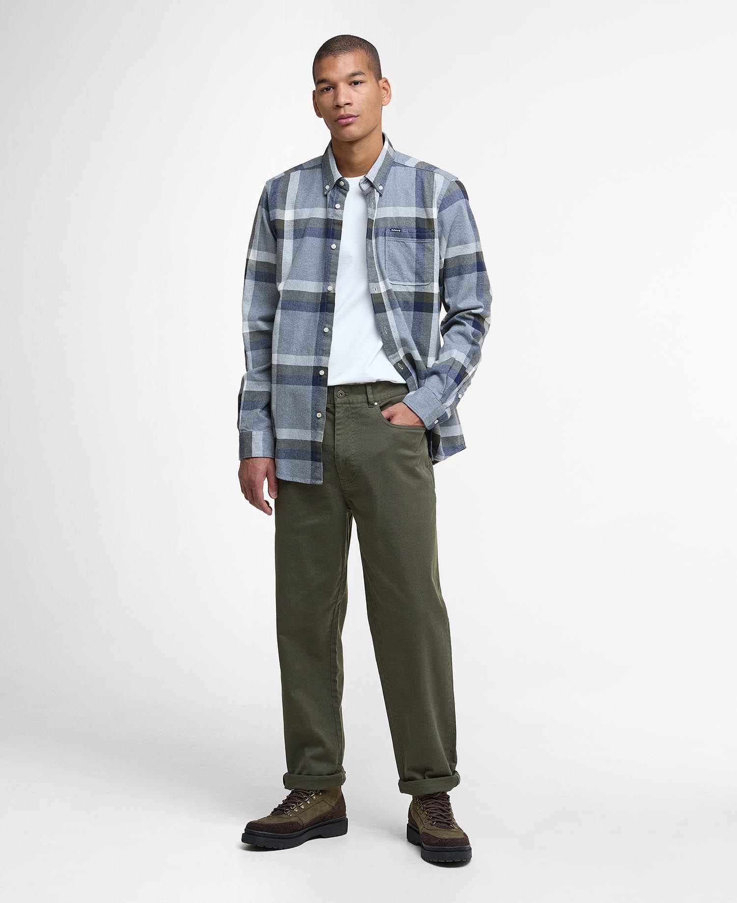 Washed Stretch Regular Trousers image number 0