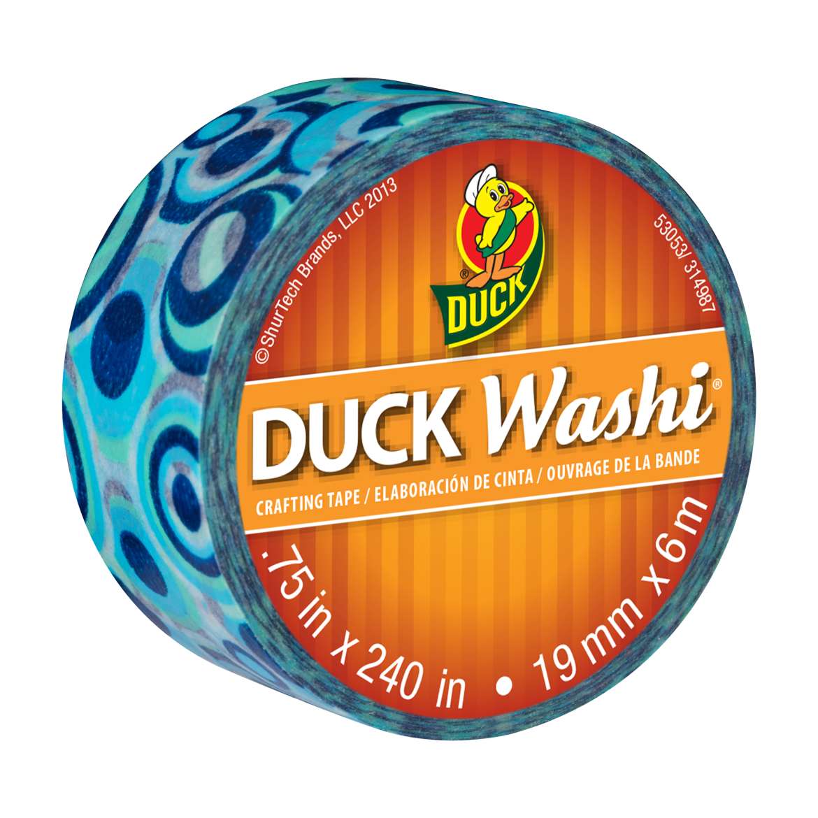 Duck Washi® Crafting Tape - Blue Mod, .75 in. x 240 in. Image