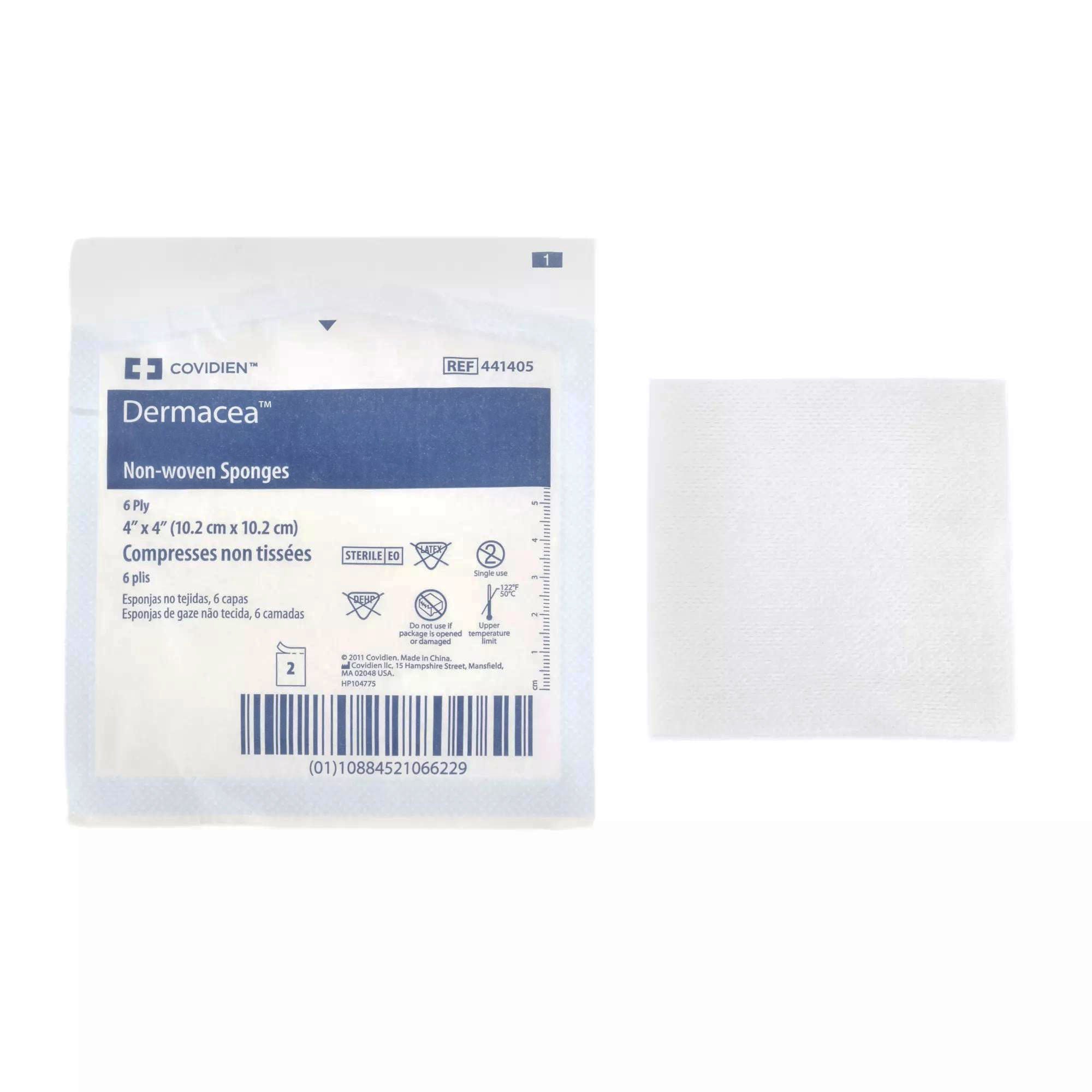 Cardinal SPONGE, GZE DERMACEA N/WOVN 6PLY 4"X4" 2CT (25/PK 12PK/CS)