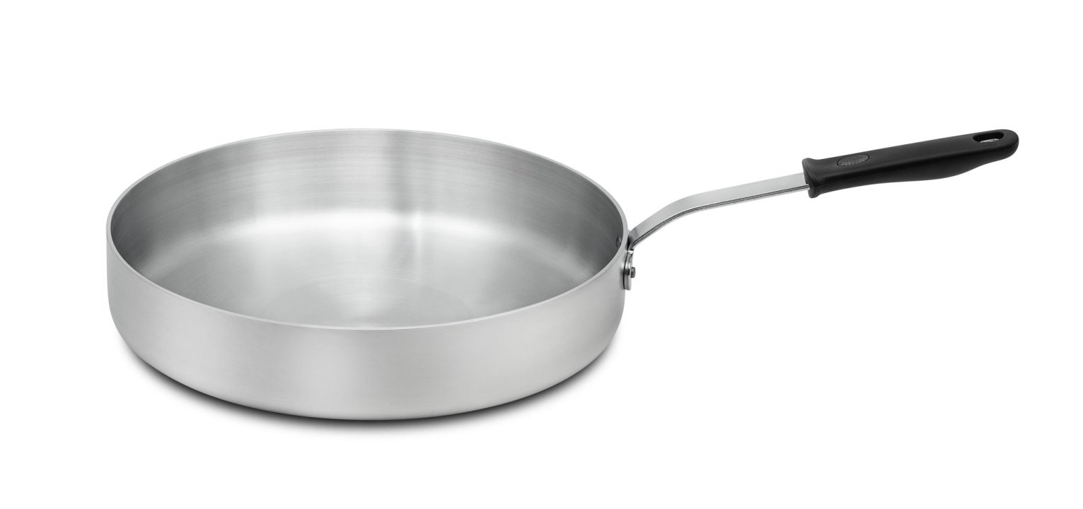 7 ½-quart Wear-Ever® aluminum sauté pan in natural finish and silicone handle
