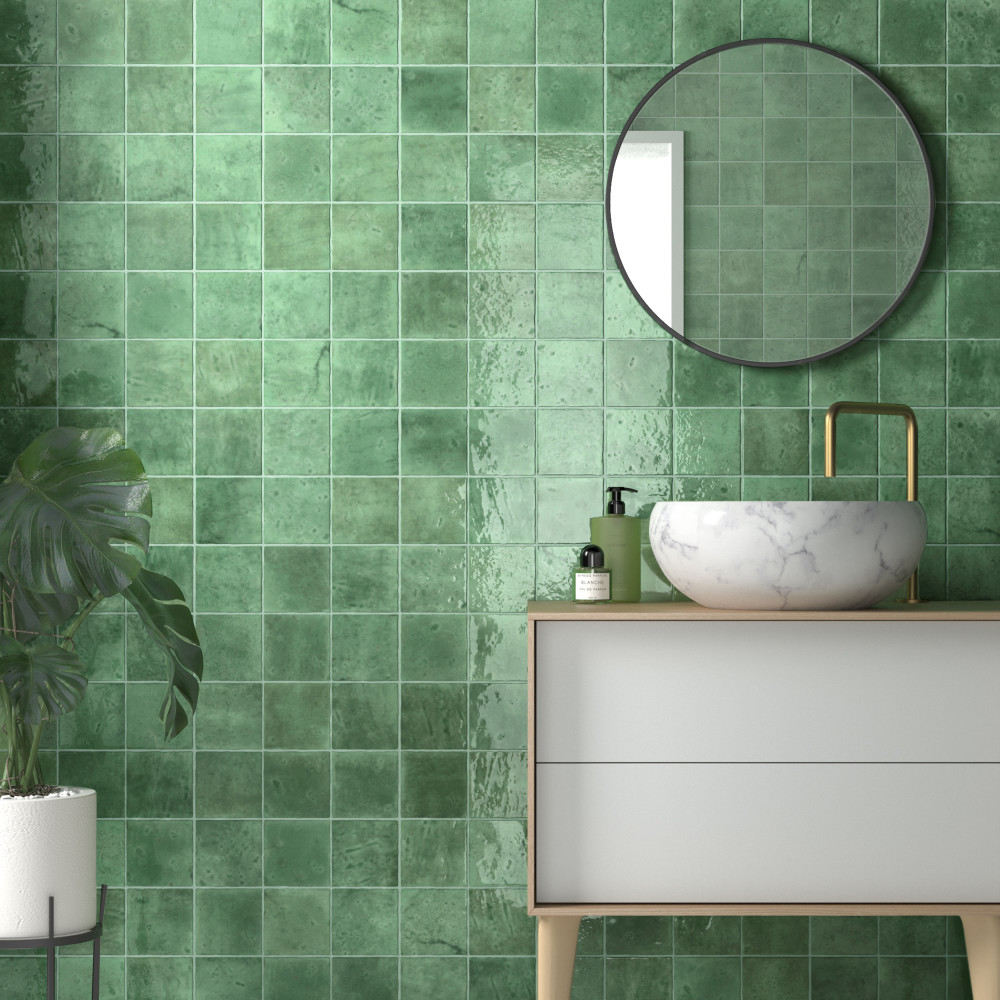 Menorca Lake 4 in. x 4 in. Ceramic Wall Tile