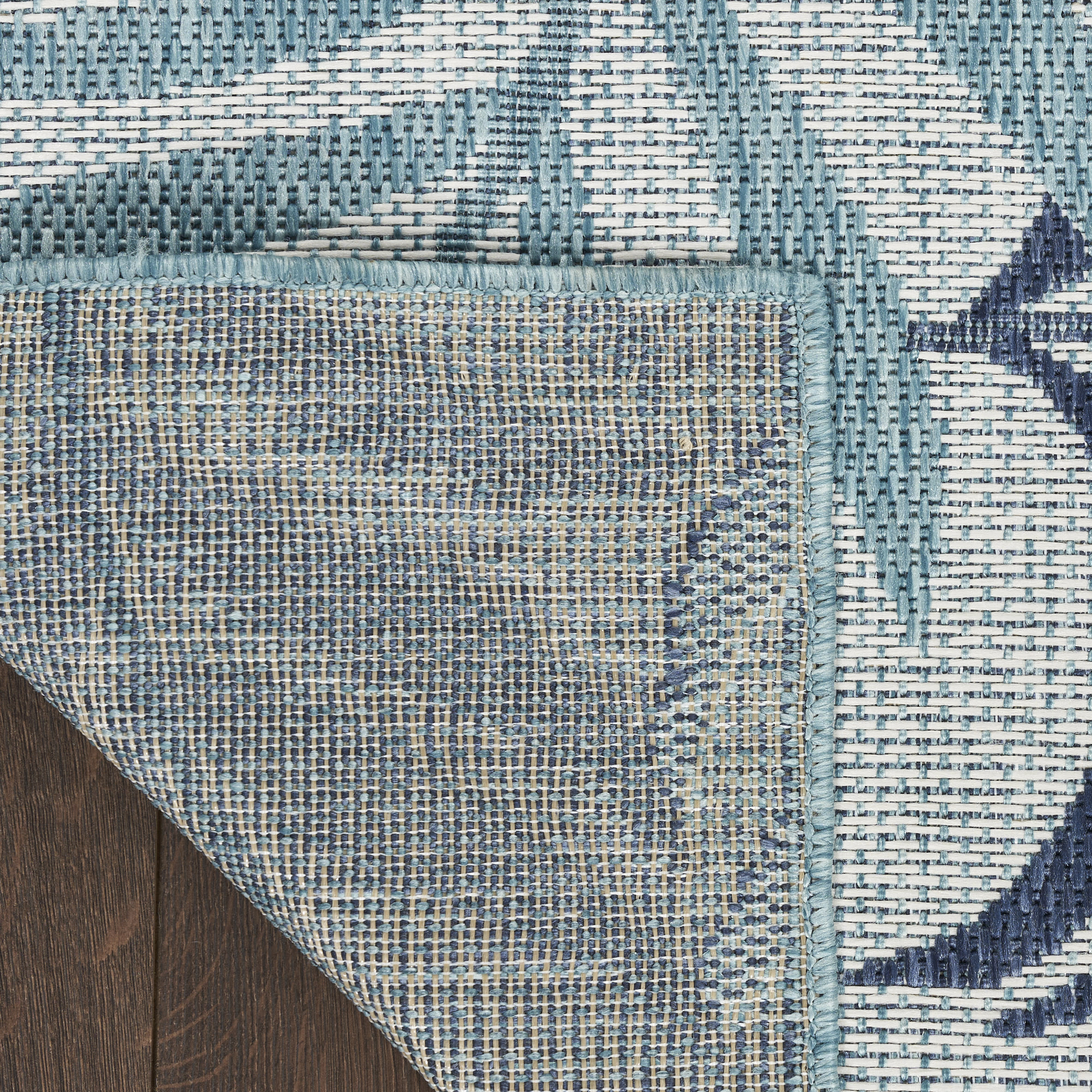 Nourison Garden Oasis 2' x 8' Blue Tropical Rug