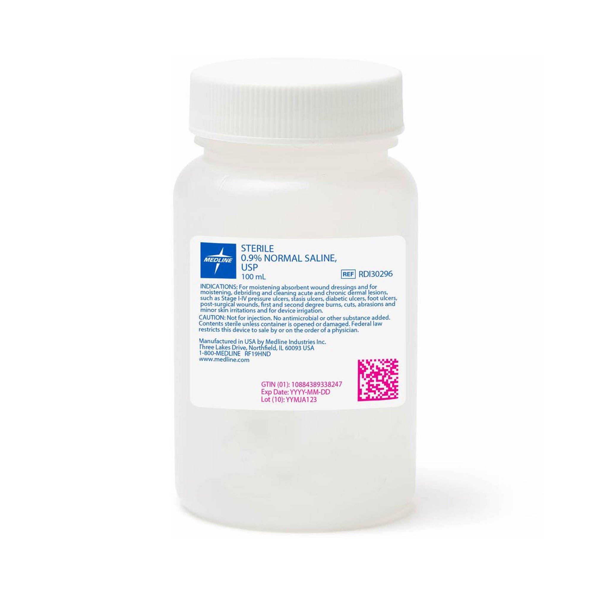 Medline Irrigation Solution, 100 mL Bottle