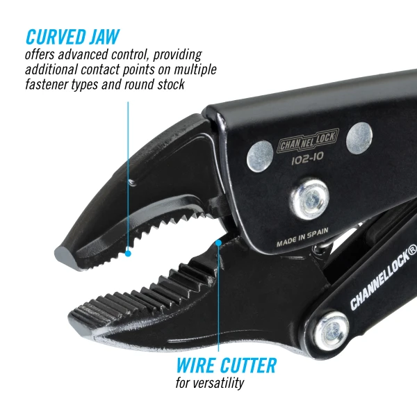 102-10 10-inch Curved Jaw Locking Pliers w/ Cutter