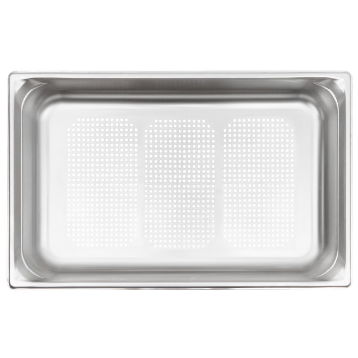 Full-size 2 ½-inch-deep Super Pan 3® stainless steel perforated steam table pan