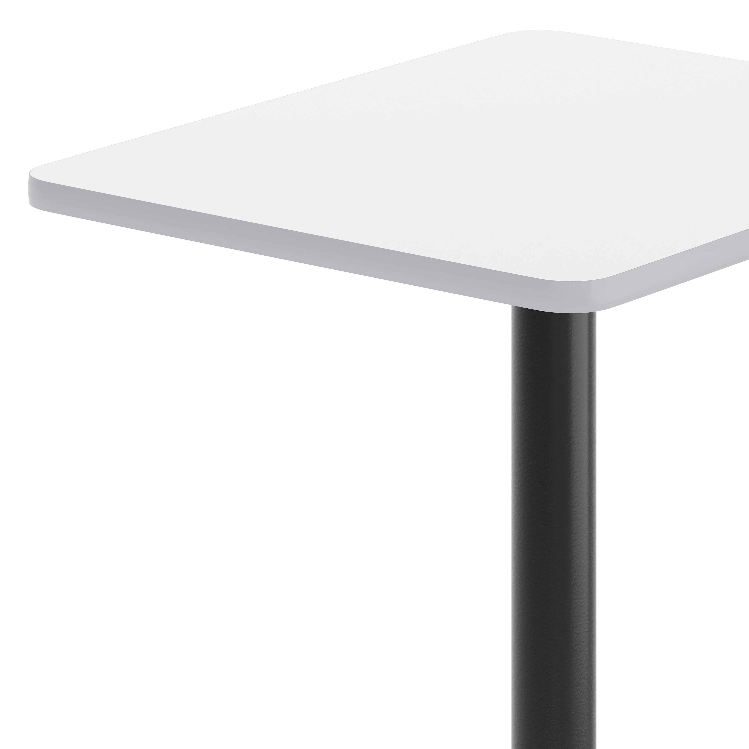 Graniss 24'' x 30'' White Rectangular Laminate Table Top with Black 22 x 22 "... - Picture 26 of 36