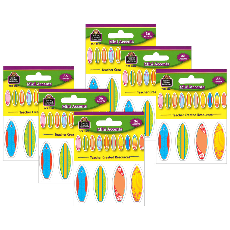 Surfboards Mini Accents, 36 Per Pack, 6 Packs