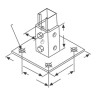 Superstrut Steel Squared Post Base With GoldGalv Finish For Paralleled Strut