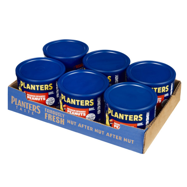 PLANTERS(r) Spanish Peanuts 6/12.5oz . C1RM - Front Right Open Case (Hi Res)